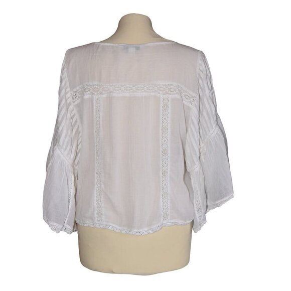 American Eagle Outfitters L Boho Lace Flutter Sleeve Top - Picture 2 of 9